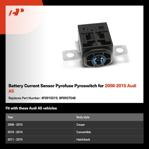 Battery Current Sensor Pyrofuse Pyroswitch for 2008-2015 Audi A5