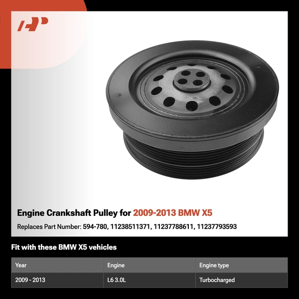 Engine Crankshaft Pulley for 2009-2013 BMW X5