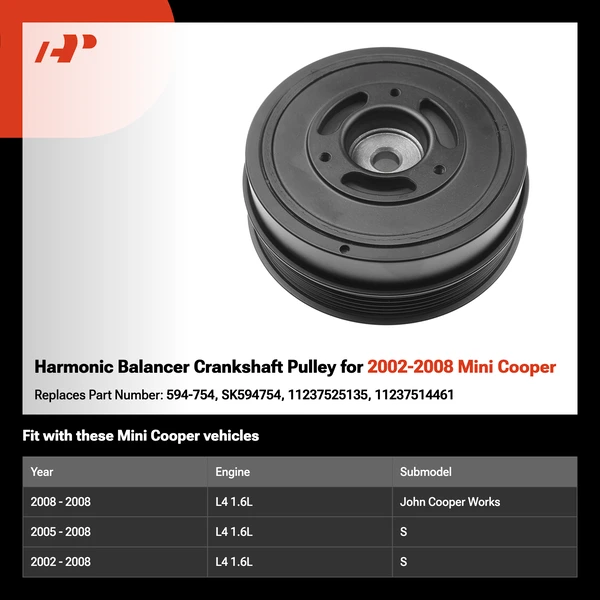 Harmonic Balancer Crankshaft Pulley for 2002-2008 Mini Cooper