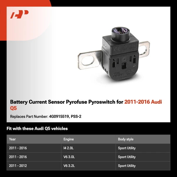 Battery Current Sensor Pyrofuse Pyroswitch for 2011-2016 Audi Q5