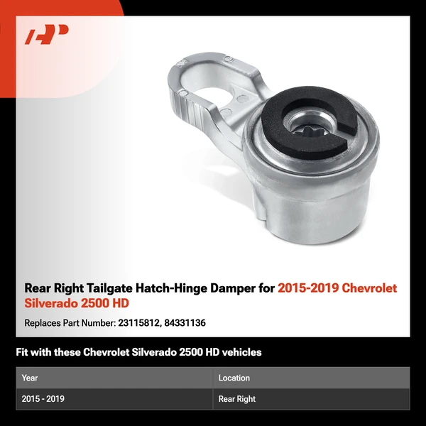 Rear Right Tailgate Hatch-Hinge Damper for 2015-2019 Chevrolet Silverado 2500 HD