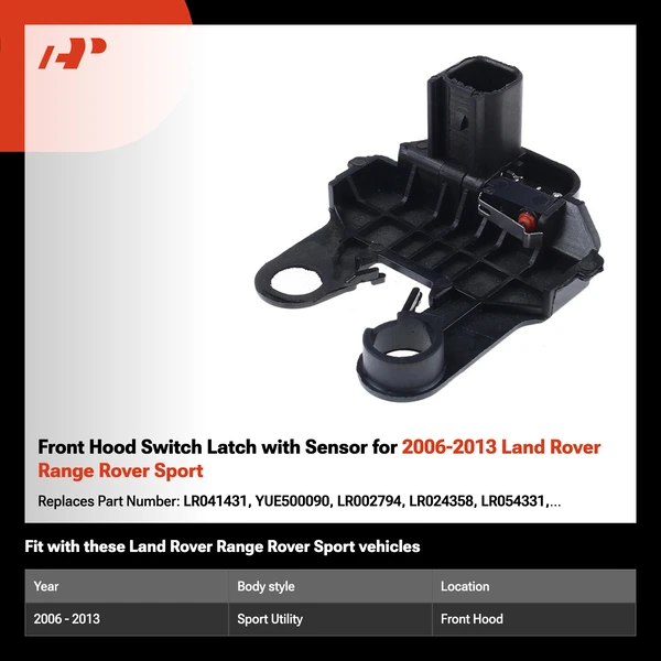 Front Hood Switch Latch with Sensor for 2006-2013 Land Rover Range Rover Sport