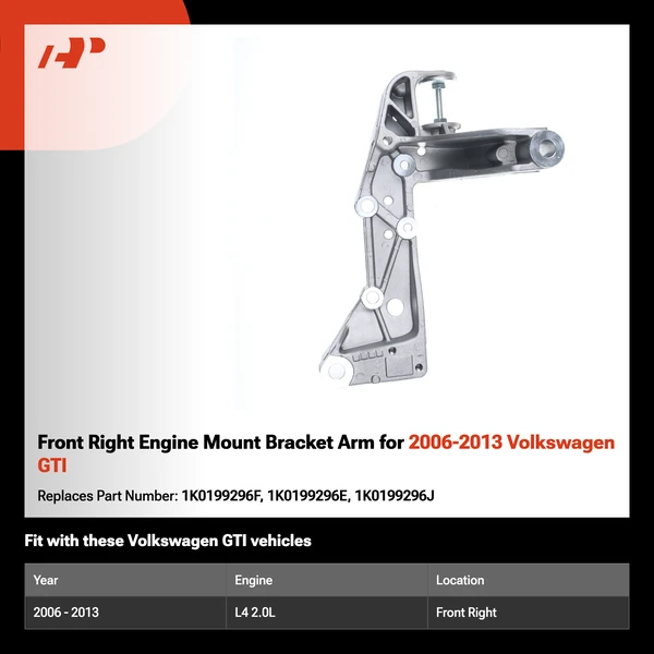 Front Right Engine Mount Bracket Arm for 2006-2013 Volkswagen GTI