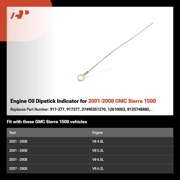 Engine Oil Dipstick Indicator for 2001-2008 GMC Sierra 1500