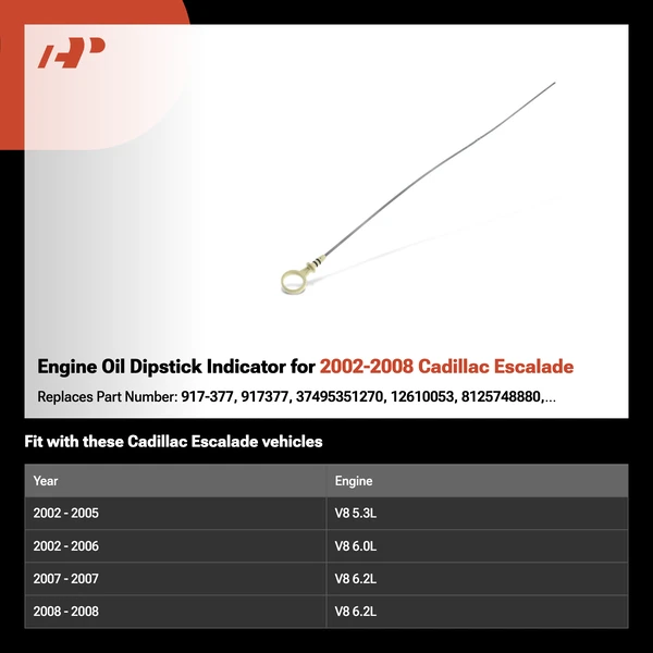 Engine Oil Dipstick Indicator for 2002-2008 Cadillac Escalade