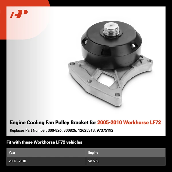 Engine Cooling Fan Pulley Bracket for 2005-2010 Workhorse LF72