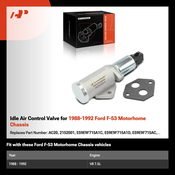 Idle Air Control Valve for 1988-1992 Ford F-53 Motorhome Chassis