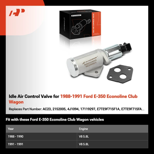 Idle Air Control Valve for 1988-1991 Ford E-350 Econoline Club Wagon