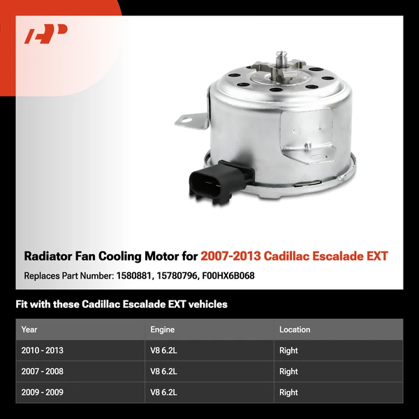 Radiator Fan Cooling Motor for 2007-2013 Cadillac Escalade EXT
