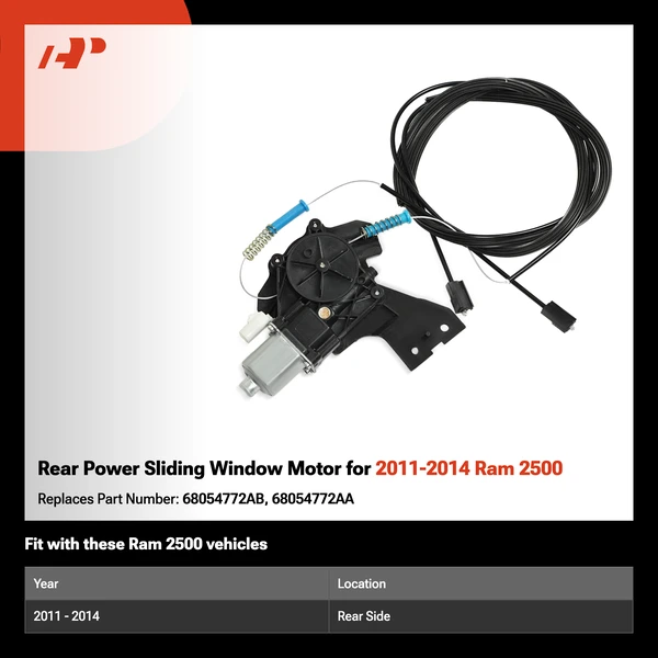 Rear Power Sliding Window Motor for 2011-2014 Ram 2500