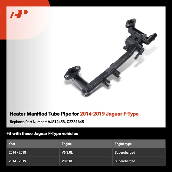Heater Maniflod Tube Pipe for 2014-2019 Jaguar F-Type