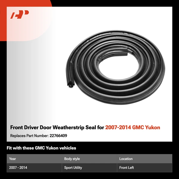 Front Driver Door Weatherstrip Seal for 2007-2014 GMC Yukon