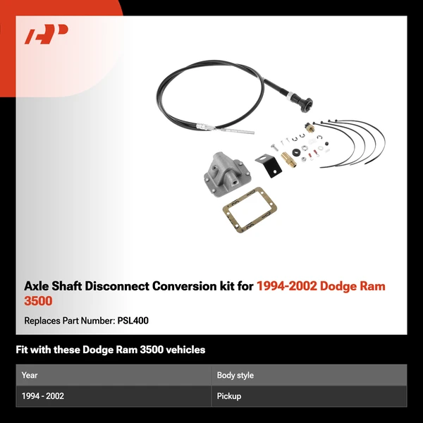 Axle Shaft Disconnect Conversion kit for 1994-2002 Dodge Ram 3500