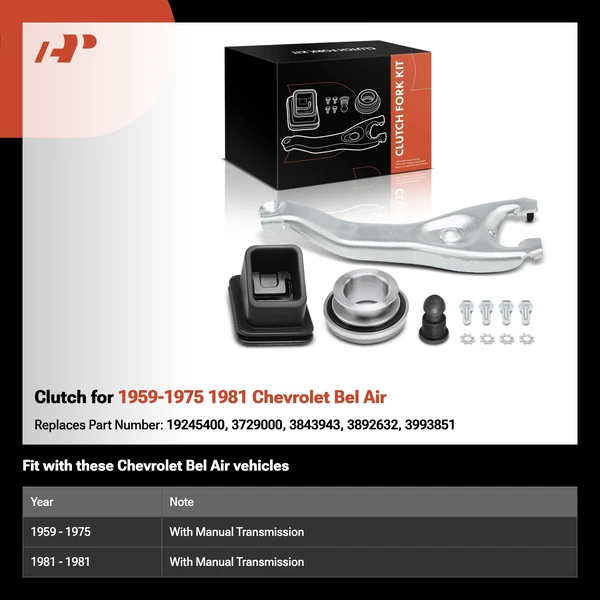 Clutch for 1959-1975 1981 Chevrolet Bel Air