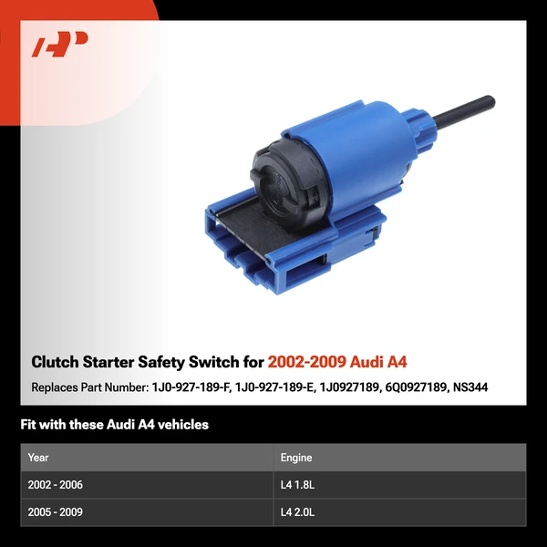 Clutch Starter Safety Switch for 2002-2009 Audi A4