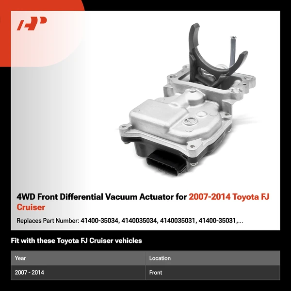 4WD Front Differential Vacuum Actuator for 2007-2014 Toyota FJ Cruiser