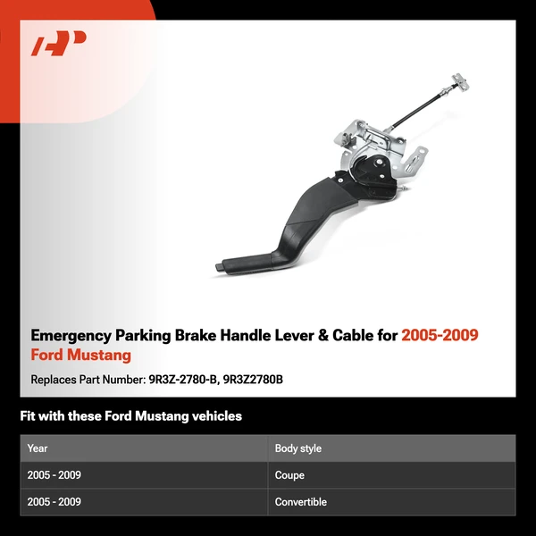 Emergency Parking Brake Handle Lever & Cable for 2005-2009 Ford Mustang