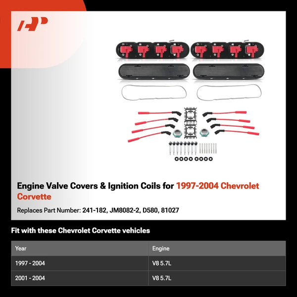 Engine Valve Covers & Ignition Coils for 1997-2004 Chevrolet Corvette