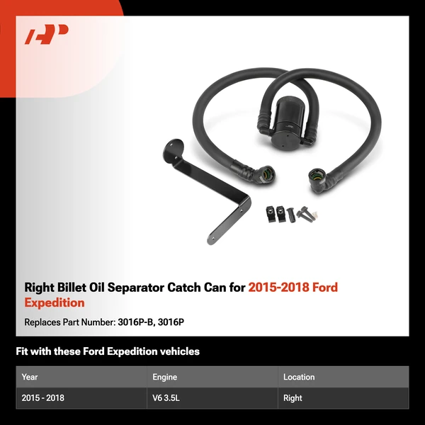 Right Billet Oil Separator Catch Can for 2015-2018 Ford Expedition