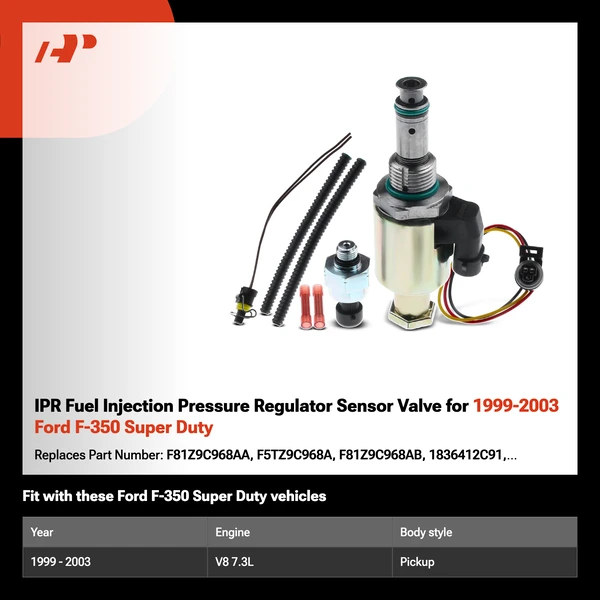 IPR Fuel Injection Pressure Regulator Sensor Valve for 1999-2003 Ford F-350 Super Duty