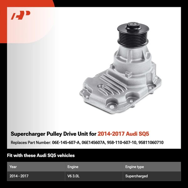 Supercharger Pulley Drive Unit for 2014-2017 Audi SQ5