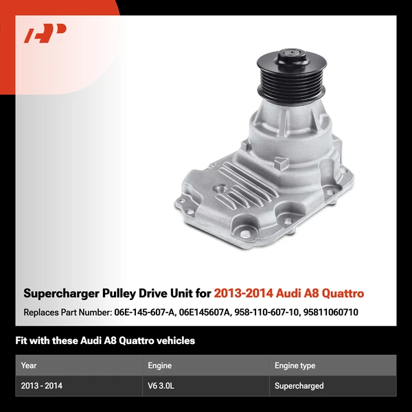 Supercharger Pulley Drive Unit for 2013-2014 Audi A8 Quattro