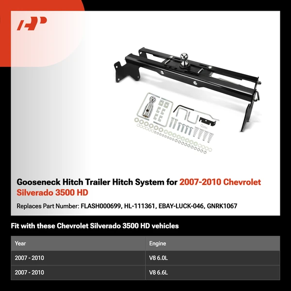 Gooseneck Hitch Trailer Hitch System for 2007-2010 Chevrolet Silverado 3500 HD