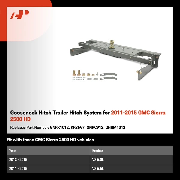 Gooseneck Hitch Trailer Hitch System for 2011-2015 GMC Sierra 2500 HD