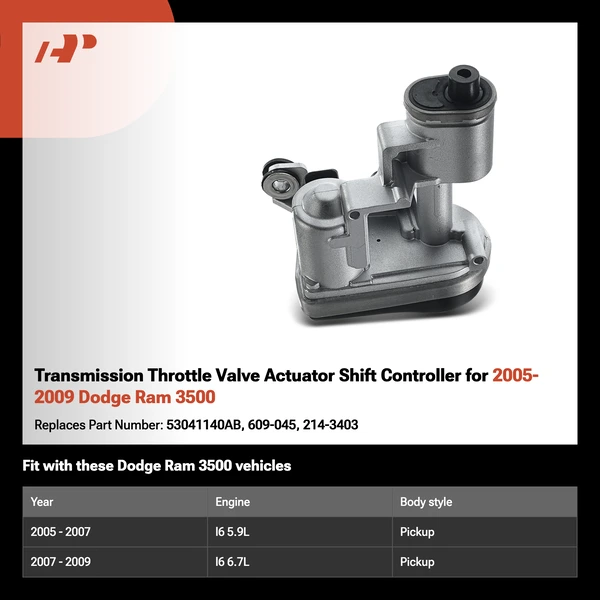 Transmission Throttle Valve Actuator Shift Controller for 2005-2009 Dodge Ram 3500