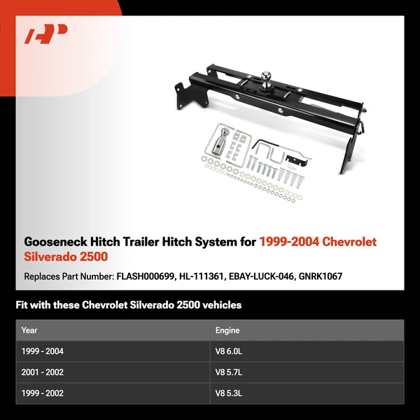 Gooseneck Hitch Trailer Hitch System for 1999-2004 Chevrolet Silverado 2500