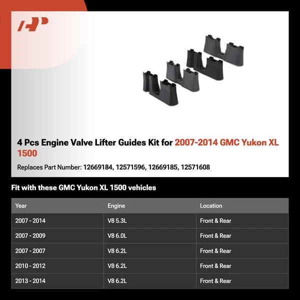 4 Pcs Engine Valve Lifter Guides Kit for 2007-2014 GMC Yukon XL 1500