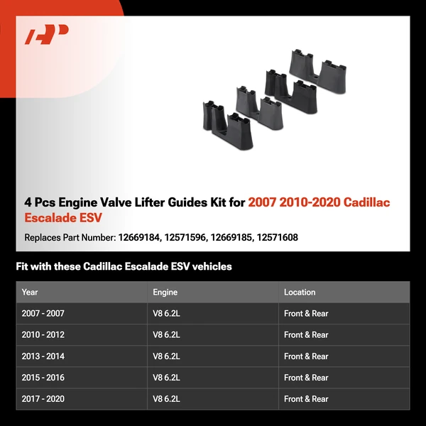 4 Pcs Engine Valve Lifter Guides Kit for 2007 2010-2020 Cadillac Escalade ESV