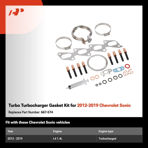 Turbo Turbocharger Gasket Kit for 2012-2019 Chevrolet Sonic