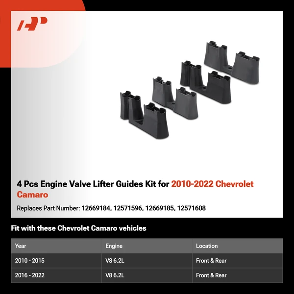4 Pcs Engine Valve Lifter Guides Kit for 2010-2022 Chevrolet Camaro