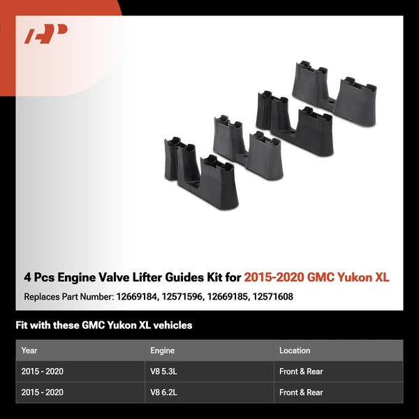 4 Pcs Engine Valve Lifter Guides Kit for 2015-2020 GMC Yukon XL