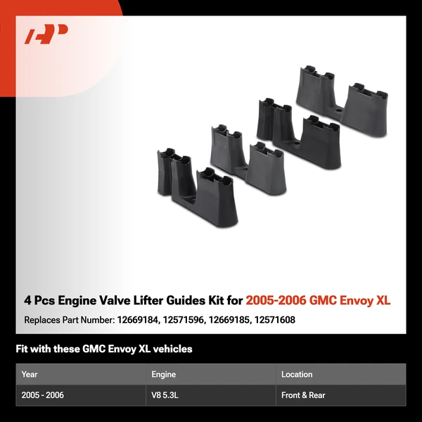4 Pcs Engine Valve Lifter Guides Kit for 2005-2006 GMC Envoy XL