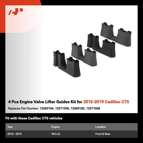 4 Pcs Engine Valve Lifter Guides Kit for 2016-2019 Cadillac CTS