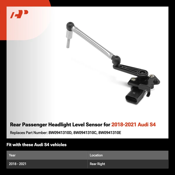 Rear Passenger Headlight Level Sensor for 2018-2021 Audi S4