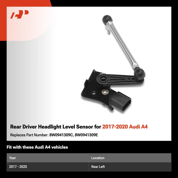 Rear Driver Headlight Level Sensor for 2017-2020 Audi A4