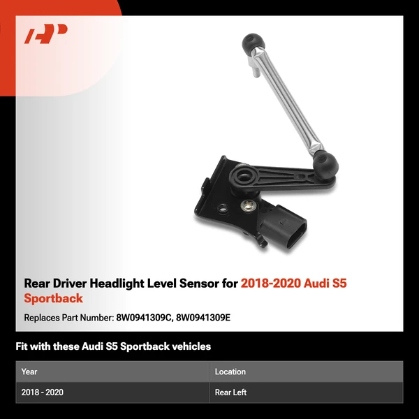 Rear Driver Headlight Level Sensor for 2018-2020 Audi S5 Sportback