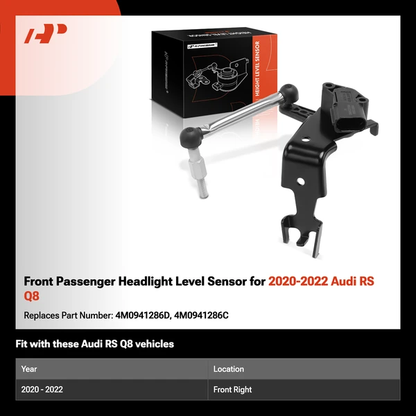 Front Passenger Headlight Level Sensor for 2020-2022 Audi RS Q8