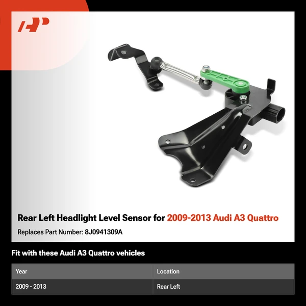 Rear Left Headlight Level Sensor for 2009-2013 Audi A3 Quattro