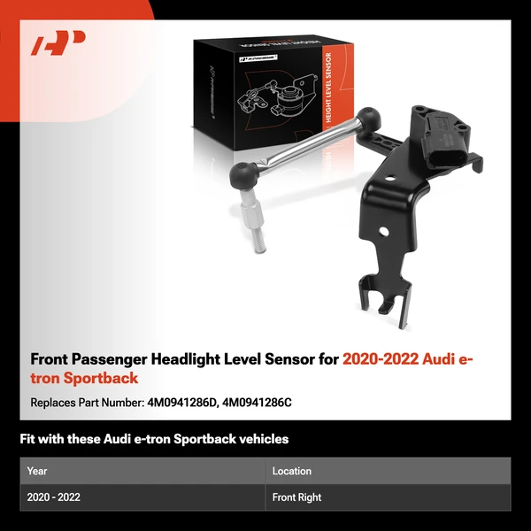 Front Passenger Headlight Level Sensor for 2020-2022 Audi e-tron Sportback
