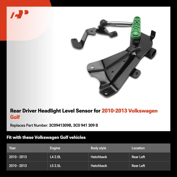 Rear Driver Headlight Level Sensor for 2010-2013 Volkswagen Golf