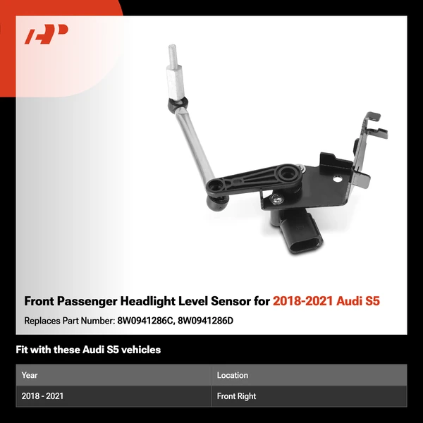 Front Passenger Headlight Level Sensor for 2018-2021 Audi S5
