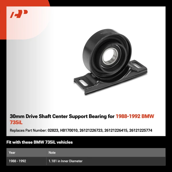30mm Drive Shaft Center Support Bearing for 1988-1992 BMW 735iL