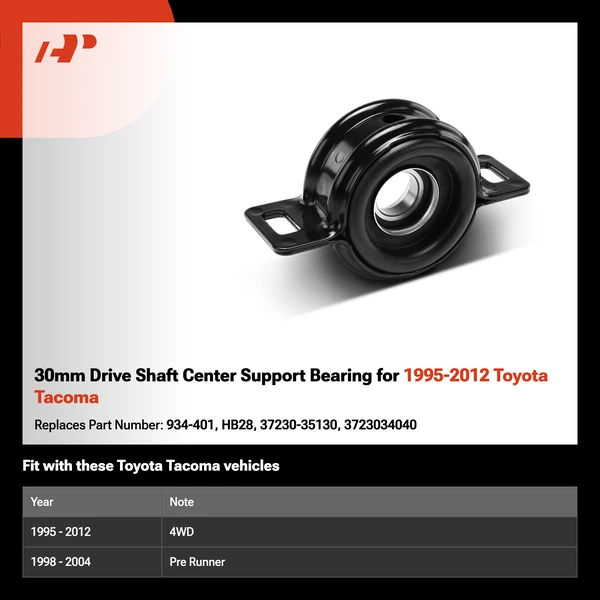 30mm Drive Shaft Center Support Bearing for 1995-2012 Toyota Tacoma