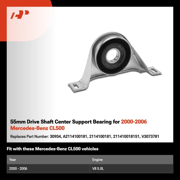 55mm Drive Shaft Center Support Bearing for 2000-2006 Mercedes-Benz CL500