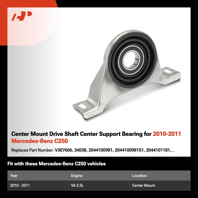 Center Mount Drive Shaft Center Support Bearing for 2010-2011 Mercedes-Benz C250