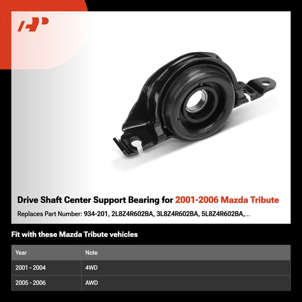 Drive Shaft Center Support Bearing for 2001-2006 Mazda Tribute